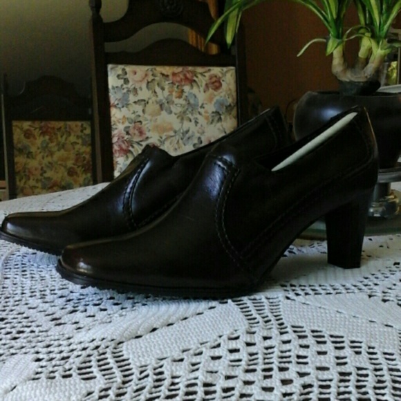 Womens Dark Brown Square Toe Pump - Picture 2 of 5